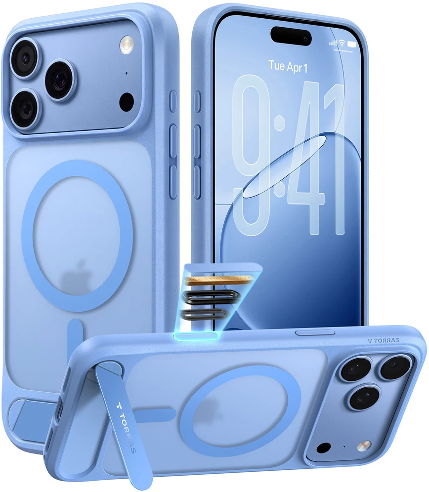 Dėklas Burga Torras Ostand L1, mėlynas – iPhone 18 Pro