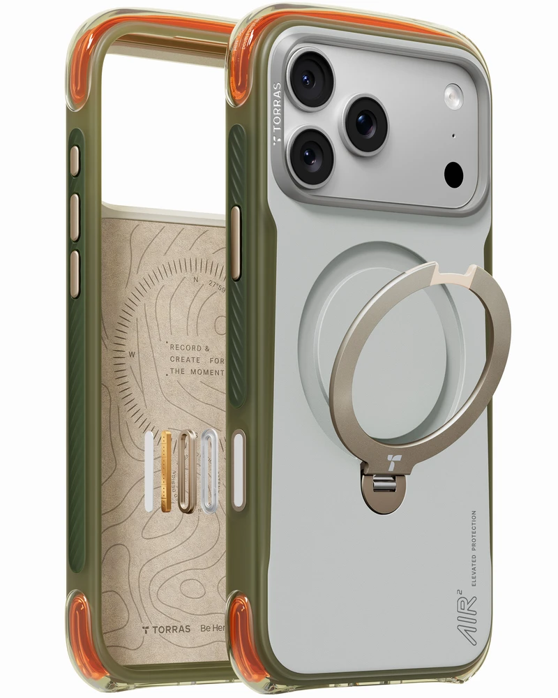Dėklas Burga Torras Ostand Q3 Air Pro, alpine marble baltas – iPhone 18 Pro