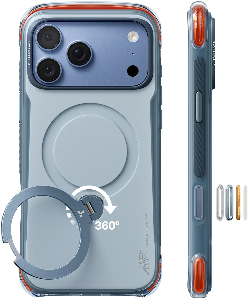 Dėklas Burga Torras Ostand Q3 Air Pro, polar slate mėlynas – iPhone 18 Pro Max