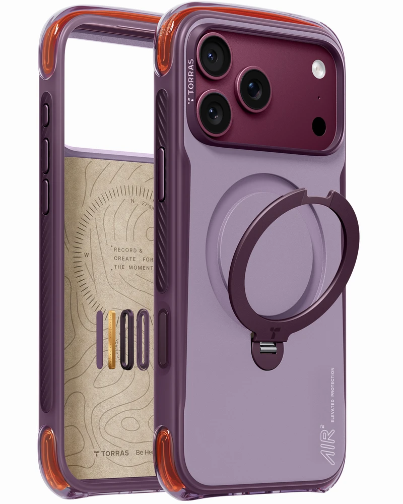Dėklas Burga Torras Ostand Q3 Air Pro, violet summit violetinė – iPhone 18 Pro Max