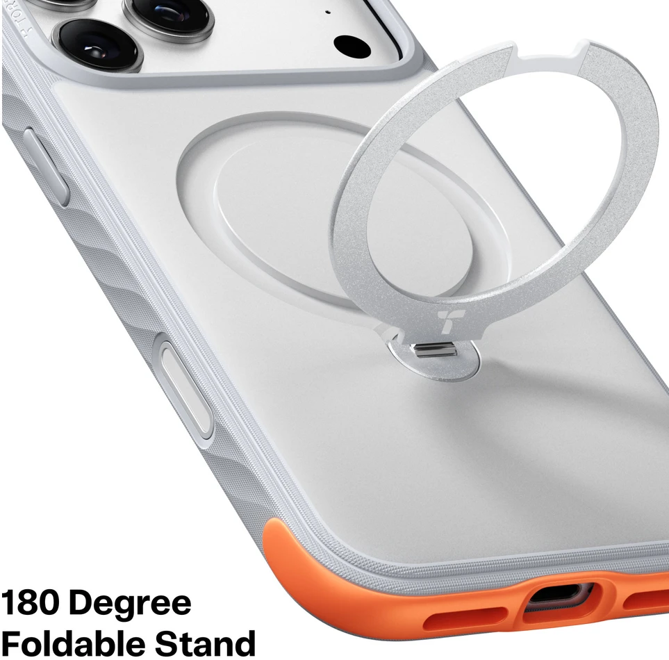Dėklas Burga Torras Ostand Q3 Rugg, baltas – iPhone 18 Pro
