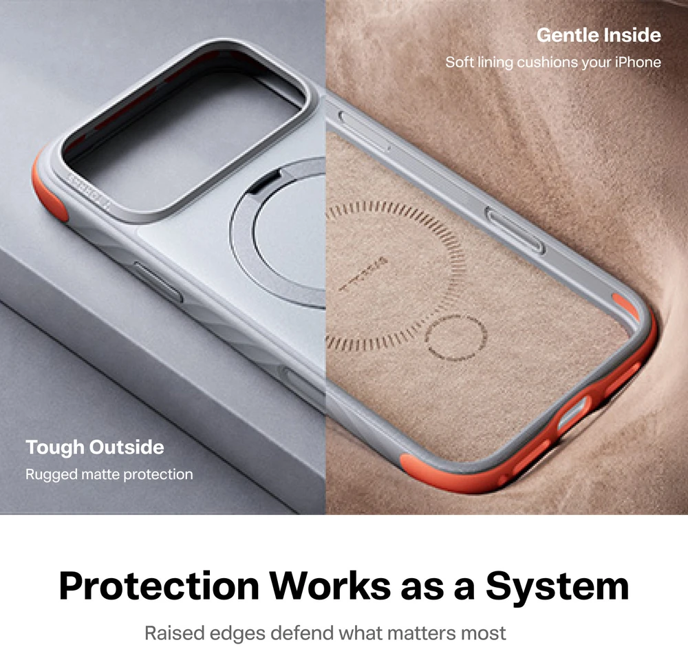 Dėklas Burga Torras Ostand Q3 Rugg, baltas – iPhone 18 Pro