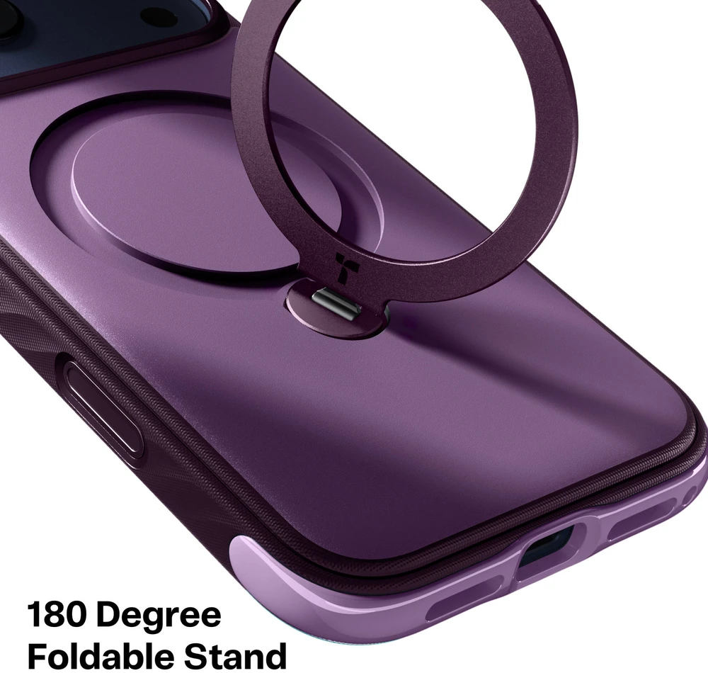 Burga Torras Ostand Q3 tvirtas dėklas, violetinis – iPhone 18 Pro