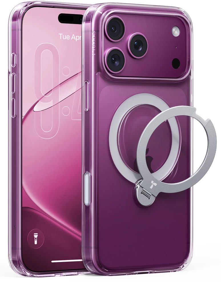 Dėklas Burga Torras Ostand Q3 Spin, clear – iPhone 18 Pro Max