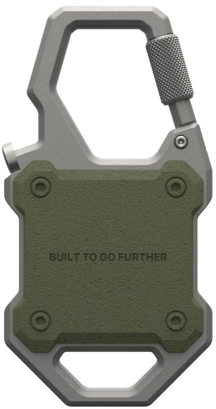 Dėklas Carruzzo Urban Armor Gear UAG Monarch AirTag karabinas, alyvuogių pilkos spalvos