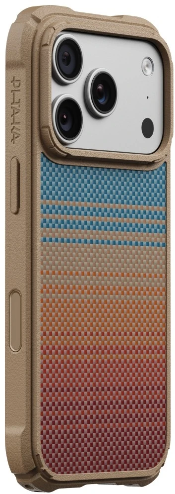 Dėklas PITAKA Cairn Case California Dream 01, skirtas iPhone 18 Pro / 17 Pro, saulėlydžio spalvos