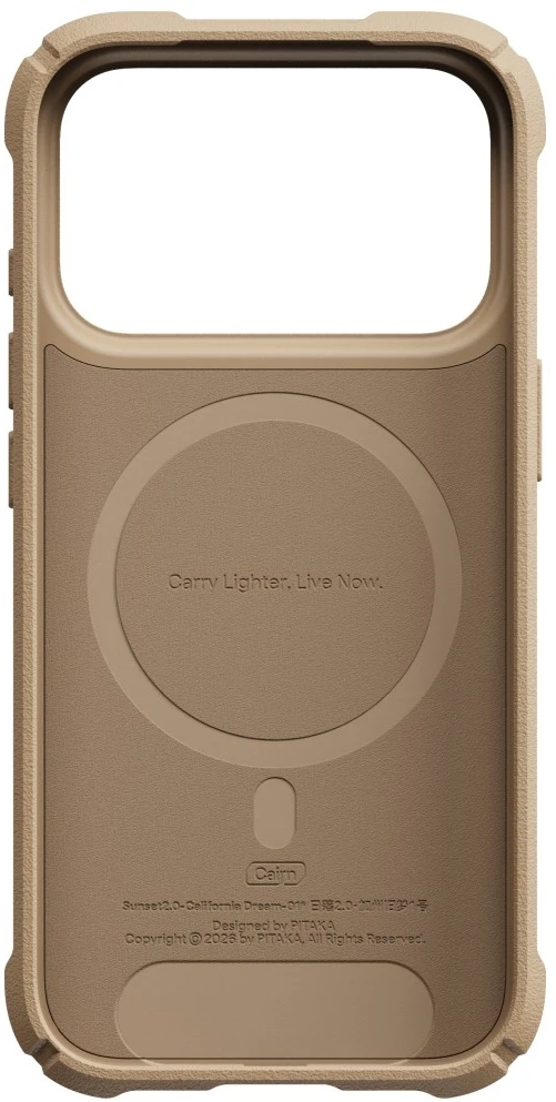 Dėklas PITAKA Cairn Case California Dream 01, skirtas iPhone 18 Pro / 17 Pro, saulėlydžio spalvos
