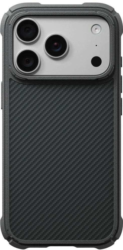 Dėklas PITAKA Cairn Case, skirtas iPhone 18 Pro / 17 Pro, juodas pilkas