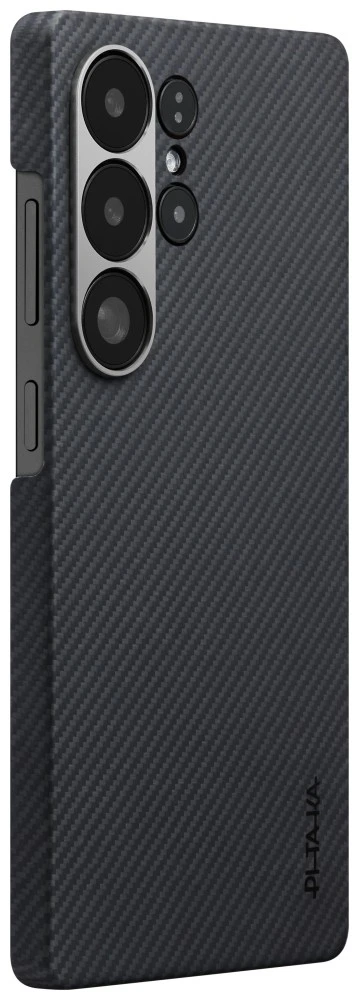 Dėklas PITAKA Cairn Case MagSafe, skirtas Samsung Galaxy S25 Ultra, juodas pilkas