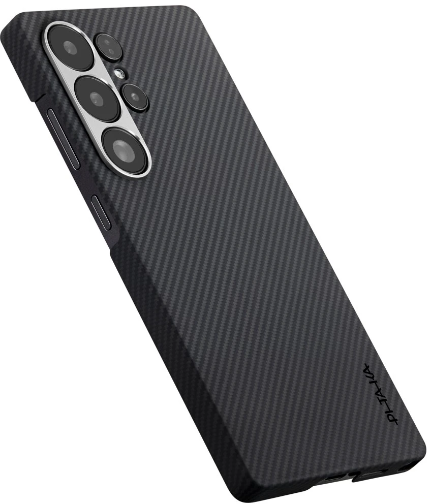 Dėklas PITAKA Cairn Case MagSafe, skirtas Samsung Galaxy S25 Ultra, juodas pilkas