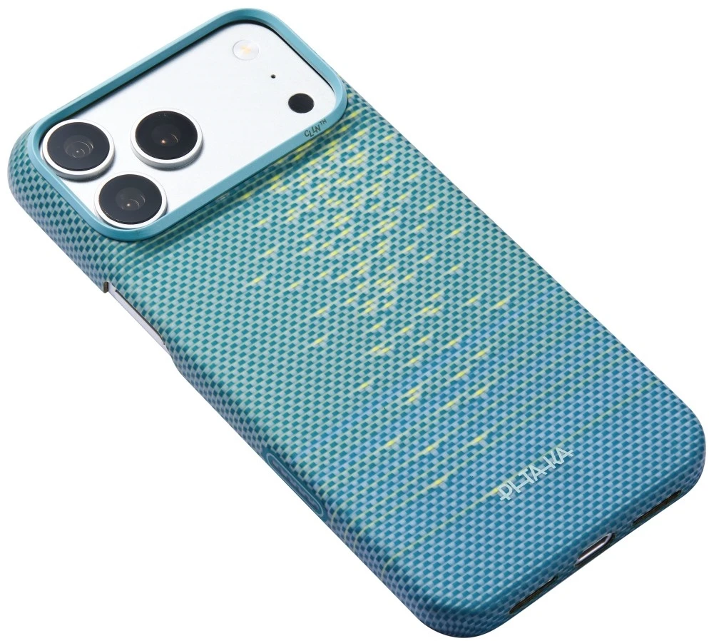 Dėklas PITAKA Edge MagSafe dėklas, skirtas iPhone 18 Pro Max / 17 Pro Max, lucid mėlynas