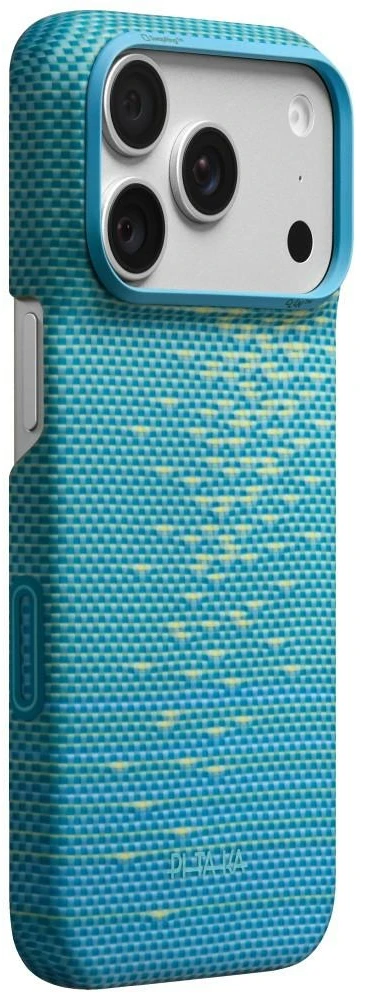 Dėklas PITAKA Edge MagSafe dėklas, skirtas iPhone 18 Pro / 17 Pro, lucid mėlynas