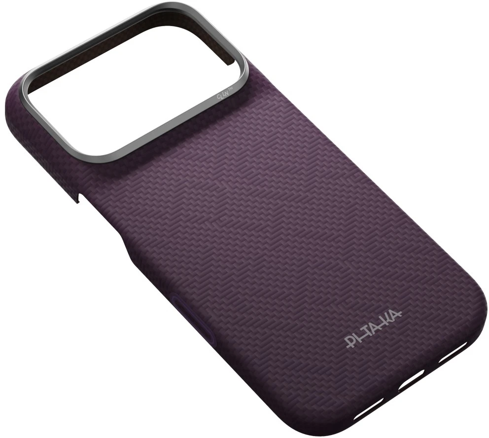 Dėklas PITAKA Edge PTK Weaving-Charoite MagSafe, skirtas iPhone 18 Pro / 17 Pro, violetinis