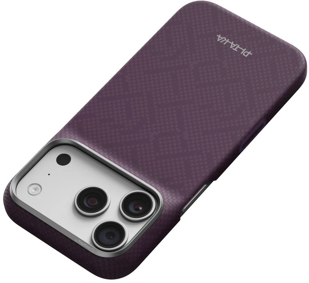 Dėklas PITAKA Edge PTK Weaving-Charoite MagSafe, skirtas iPhone 18 Pro / 17 Pro, violetinis