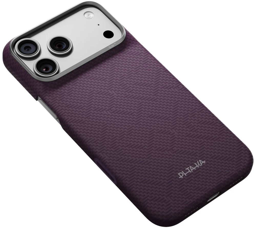 Dėklas PITAKA Edge PTK Weaving-Charoite MagSafe, skirtas iPhone 18 Pro Max / 17 Pro Max, violetinis