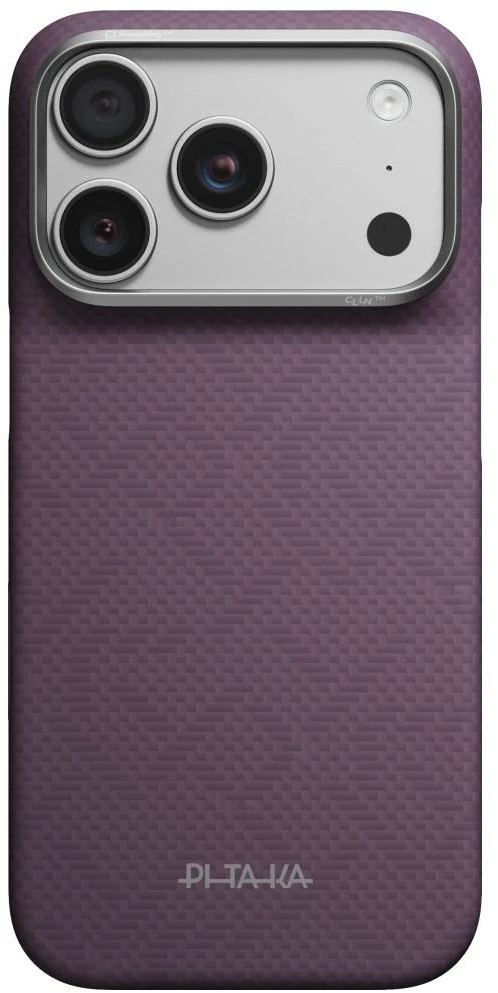 Dėklas PITAKA Edge PTK Weaving-Charoite MagSafe, skirtas iPhone 18 Pro / 17 Pro, violetinis