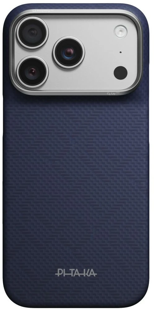 Dėklas PITAKA Edge PTK Weaving-Sapphire MagSafe, skirtas iPhone 18 Pro / 17 Pro, mėlynas