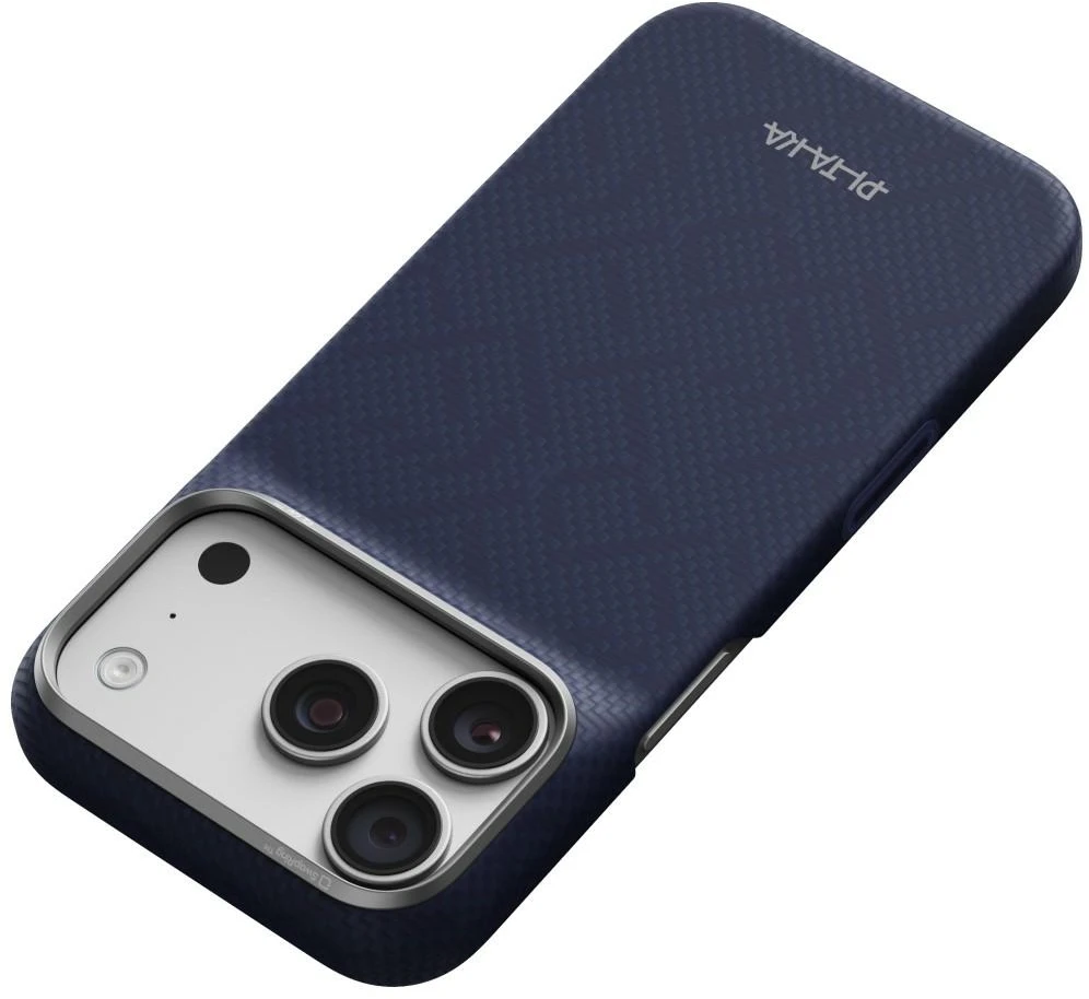 Dėklas PITAKA Edge PTK Weaving-Sapphire MagSafe, skirtas iPhone 18 Pro / 17 Pro, mėlynas