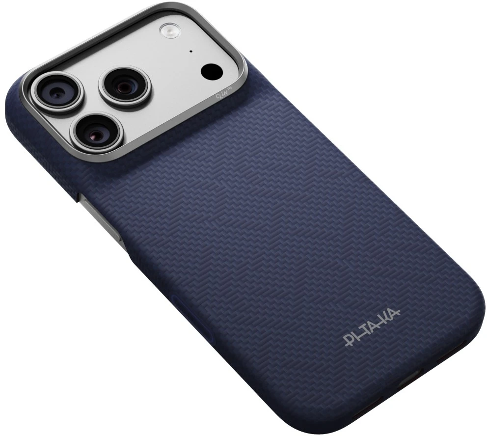 Dėklas PITAKA Edge PTK Weaving-Sapphire MagSafe, skirtas iPhone 18 Pro / 17 Pro, mėlynas