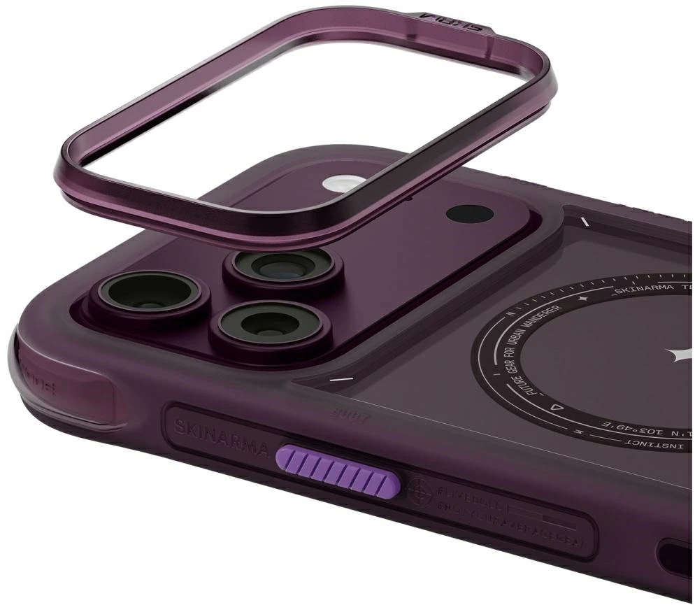 Dėklas Skinarma Avion MagSafe, skirtas iPhone 18 Pro Max / 17 Pro Max, bordo spalvos