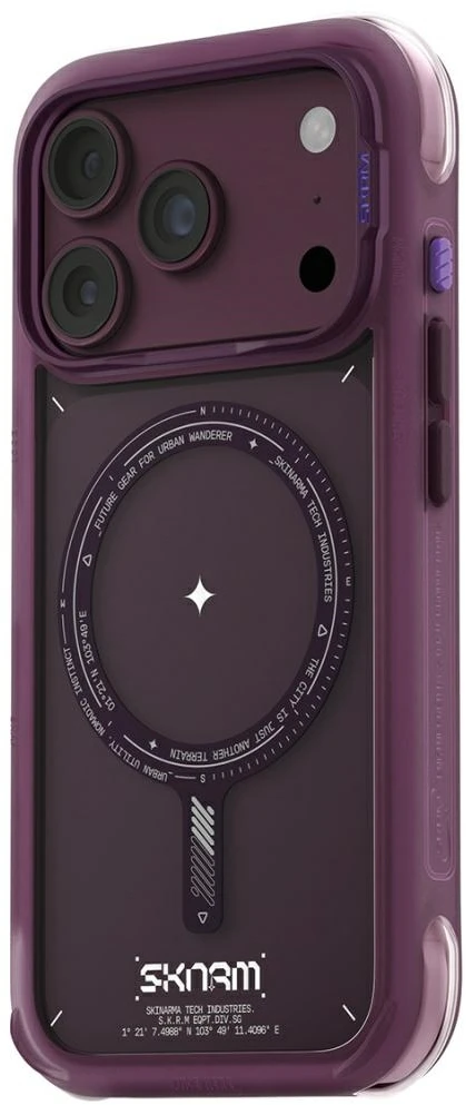 Dėklas Skinarma Avion MagSafe, skirtas iPhone 18 Pro / 17 Pro, bordo spalvos