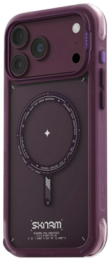 Dėklas Skinarma Avion MagSafe, skirtas iPhone 18 Pro Max / 17 Pro Max, bordo spalvos