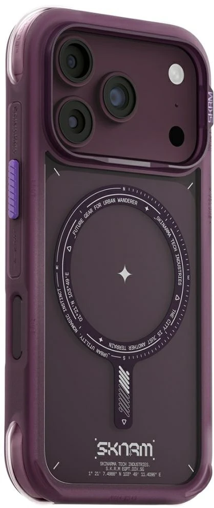 Dėklas Skinarma Avion MagSafe, skirtas iPhone 18 Pro / 17 Pro, bordo spalvos