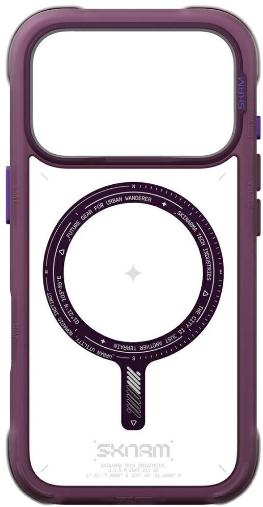 Dėklas Skinarma Avion MagSafe, skirtas iPhone 18 Pro / 17 Pro, bordo spalvos
