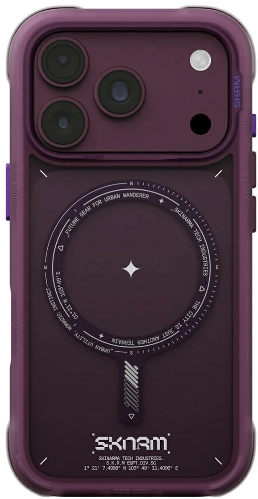 Dėklas Skinarma Avion MagSafe, skirtas iPhone 18 Pro / 17 Pro, bordo spalvos