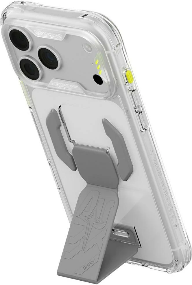 Dėklas Skinarma Helio CE Grip Stand, skirtas iPhone 18 Pro Max / 17 Pro Max, skaidrus