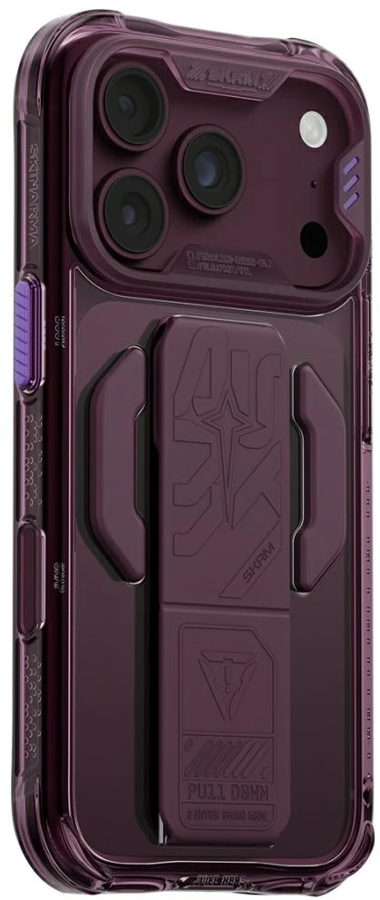 Dėklas Skinarma Helio CE Grip Stand, skirtas iPhone 18 Pro / 17 Pro, bordo spalvos