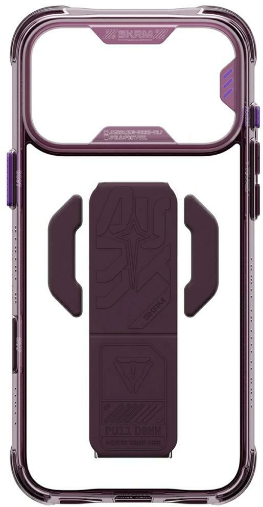 Dėklas Skinarma Helio CE Grip Stand, skirtas iPhone 18 Pro Max / 17 Pro Max, bordo spalvos