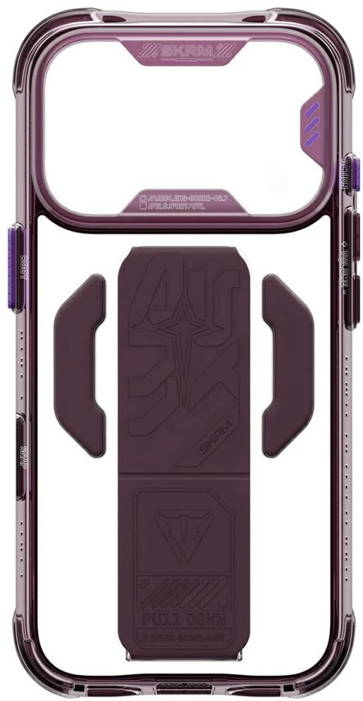 Dėklas Skinarma Helio CE Grip Stand, skirtas iPhone 18 Pro / 17 Pro, bordo spalvos