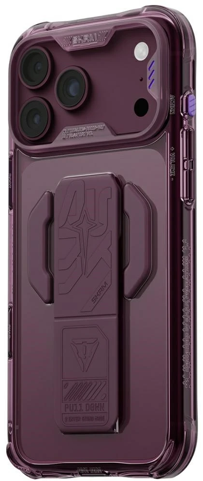 Dėklas Skinarma Helio CE Grip Stand, skirtas iPhone 18 Pro Max / 17 Pro Max, bordo spalvos
