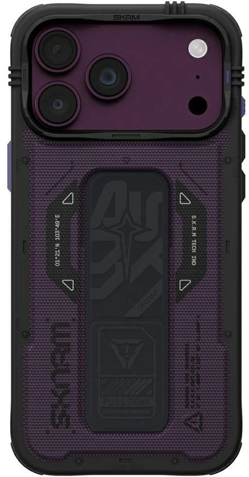 Dėklas Skinarma Phantom MagSafe + Grip Stand, skirtas iPhone 18 Pro Max / 17 Pro Max, bordo spalvos