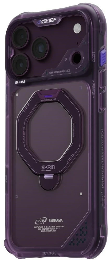 Dėklas Case Skinarma Saturn MagSafe + Rotating Kick Stand do iPhone 18 Pro Max / 17 Pro Max Burgundy