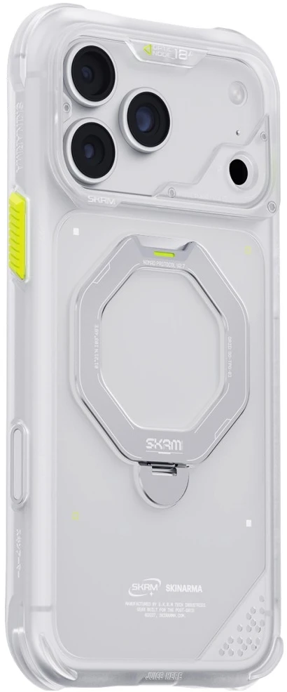 Dėklas Case Skinarma Saturn MagSafe + Rotating Kick Stand do iPhone 18 Pro Max / 17 Pro Max Frost