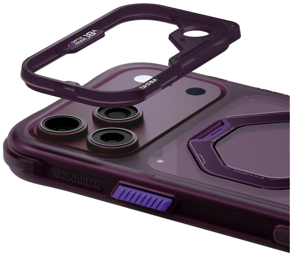 Dėklas Case Skinarma Saturn MagSafe + Rotating Kick Stand do iPhone 18 Pro Max / 17 Pro Max Burgundy