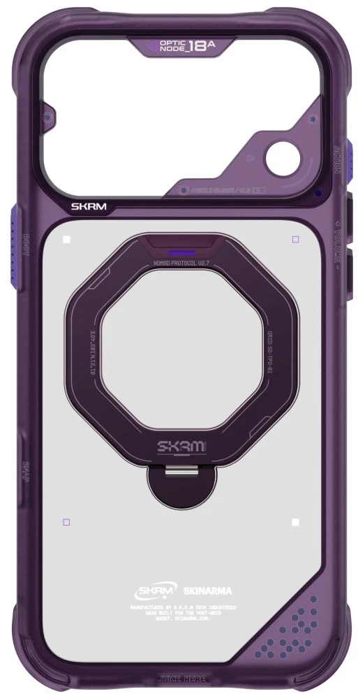 Dėklas Case Skinarma Saturn MagSafe + Rotating Kick Stand do iPhone 18 Pro Max / 17 Pro Max Burgundy