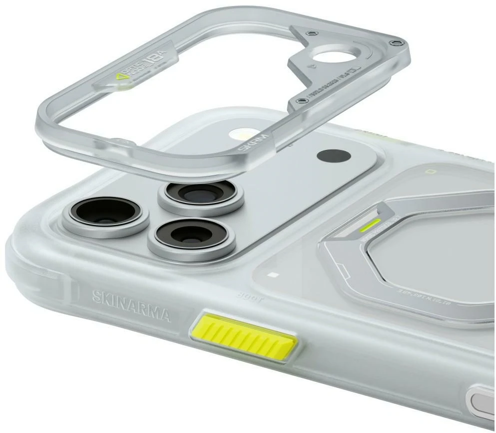 Dėklas Case Skinarma Saturn MagSafe + Rotating Kick Stand do iPhone 18 Pro Max / 17 Pro Max Frost