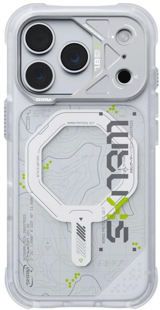 Dėklas Skinarma Sonar MagSafe, skirtas iPhone 18 Pro / 17 Pro, baltas