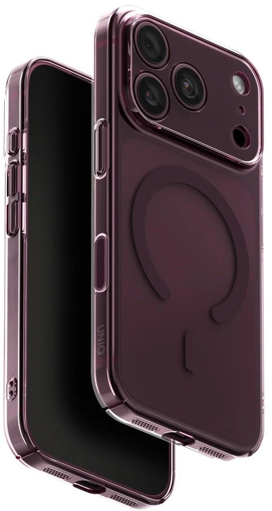 Dėklas UNIQ Airsuit, skirtas iPhone 18 Pro / 17 Pro, su Magclick įkrovimu, bordo spalvos