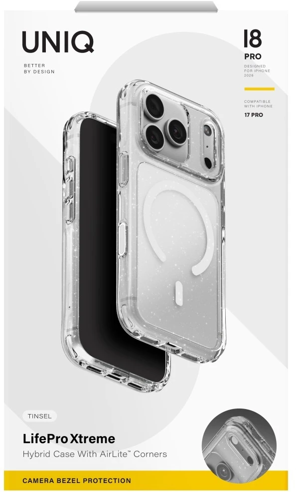 Dėklas UNIQ LifePro Xtreme, skirtas iPhone 18 Pro / 17 Pro, Magclick įkrovimas, tinsel lucent