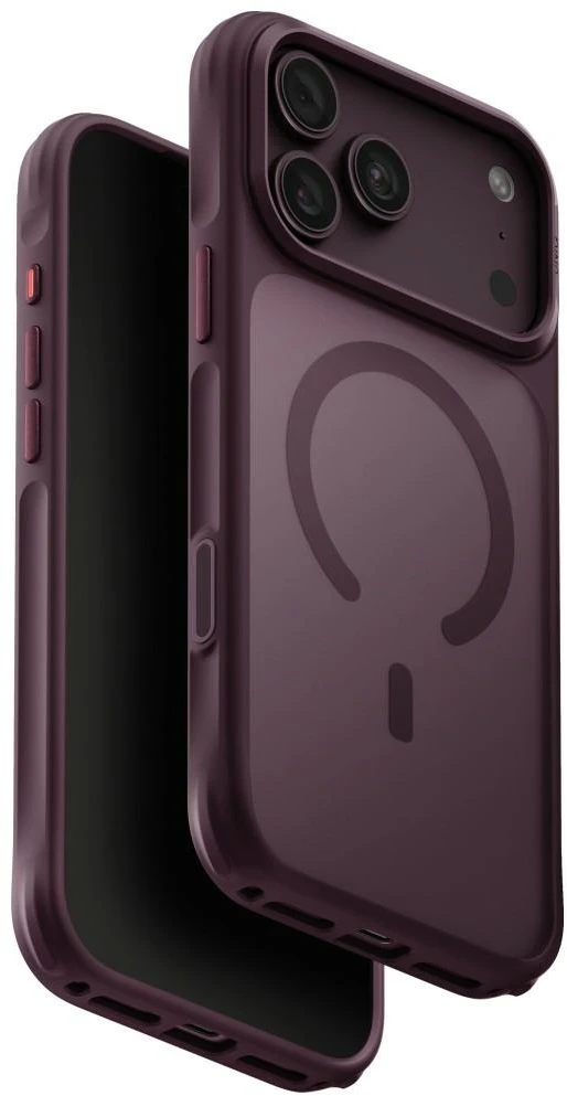 Dėklas UNIQ Veren, skirtas iPhone 18 Pro Max / 17 Pro Max, su Magclick įkrovimo funkcija, bordo spalvos