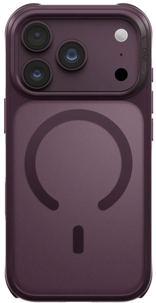 Dėklas UNIQ Veren, skirtas iPhone 18 Pro / 17 Pro, su Magclick įkrovimo funkcija, bordo spalvos