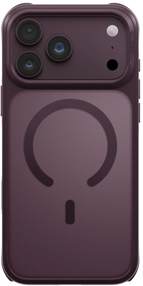 Dėklas UNIQ Veren, skirtas iPhone 18 Pro Max / 17 Pro Max, su Magclick įkrovimo funkcija, bordo spalvos