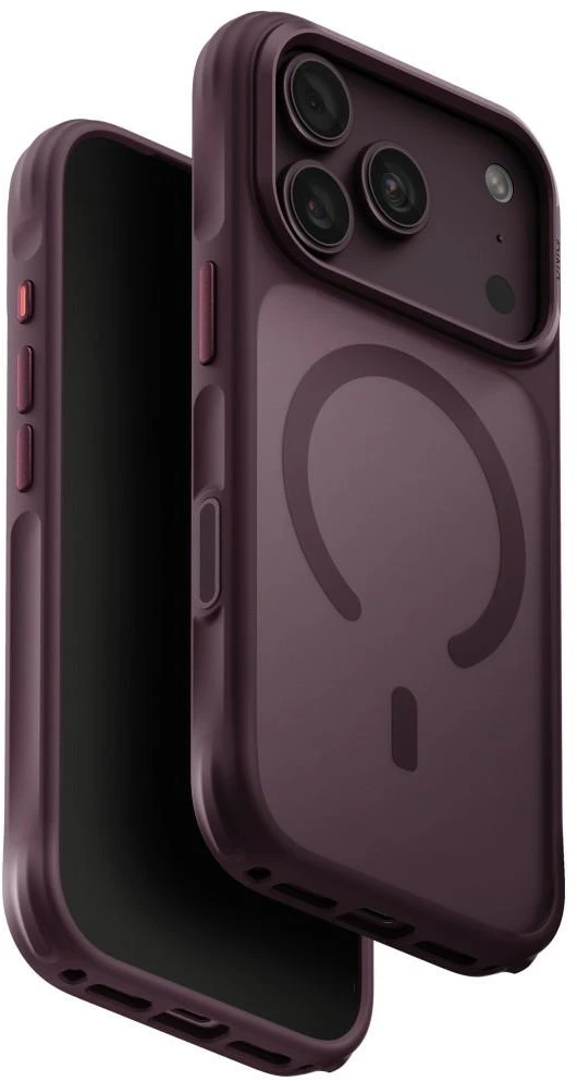 Dėklas UNIQ Veren, skirtas iPhone 18 Pro / 17 Pro, su Magclick įkrovimo funkcija, bordo spalvos