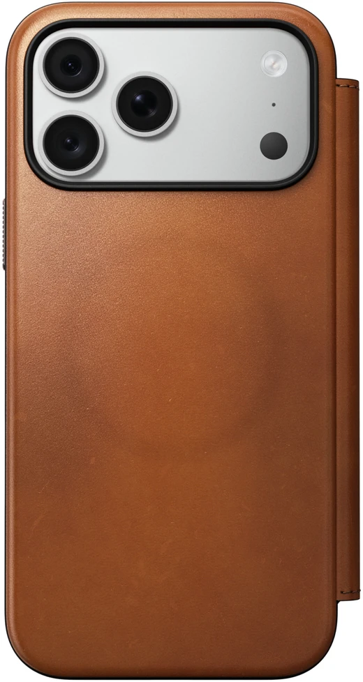 Dėklas Cases and Covers - Flip Nomad Modern Leather Folio, saddle (Horween) – iPhone 18 Pro Max/17 Pro Max