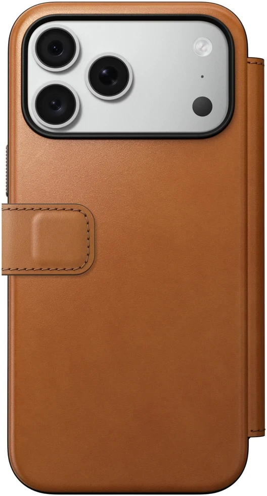 Dėklas Cases and Covers - Flip Nomad Modern Leather Folio, saddle (Horween) – iPhone 18 Pro Max/17 Pro Max