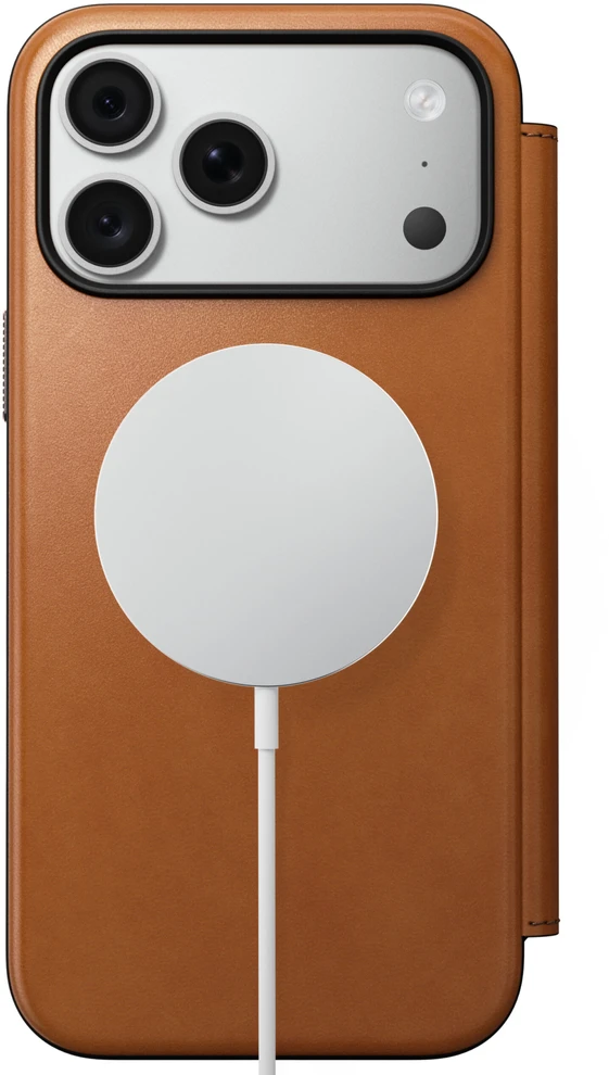 Dėklas Cases and Covers - Flip Nomad Modern Leather Folio, saddle (Horween) – iPhone 18 Pro Max/17 Pro Max